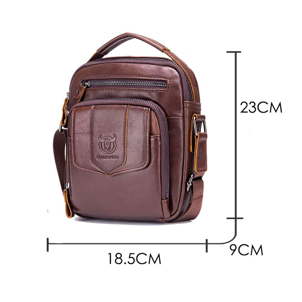 Retro Leather Shoulder Bag For Men Large Capacity - Brown