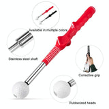 Indoor Golf Swing Practice Stick with Sound Assistant - Red - Rear View