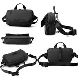 3 Point Strap Men Cycling Chest Bag Anti Sway Design - Grey