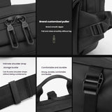 3 Point Strap Men Cycling Chest Bag Anti Sway Design - Grey
