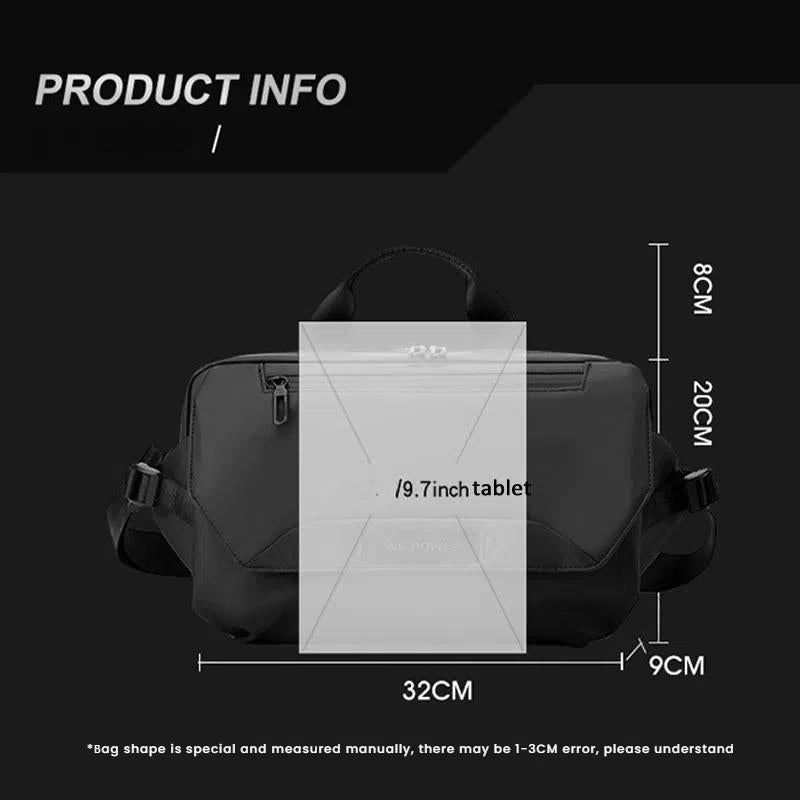 3 Point Strap Men Cycling Chest Bag Anti Sway Design - Grey