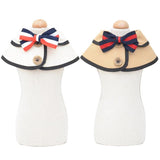Dog Shawl Saliva Towel Scarf Pet Bow Tie Jewelry Accessories - Size S - White - Rear View