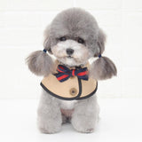 Dog Shawl Saliva Towel Scarf Pet Bow Tie Jewelry Accessories - Size S - White - Close-Up Angle