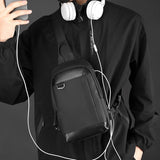 Waterproof Men Chest Bag Multifunctional Shoulder Crossbody For Riding And Casual Use - Grey - Extra Image