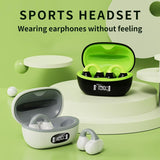 Wireless Clip-on Earphones with Charging Case - White + Gray - Extra Image
