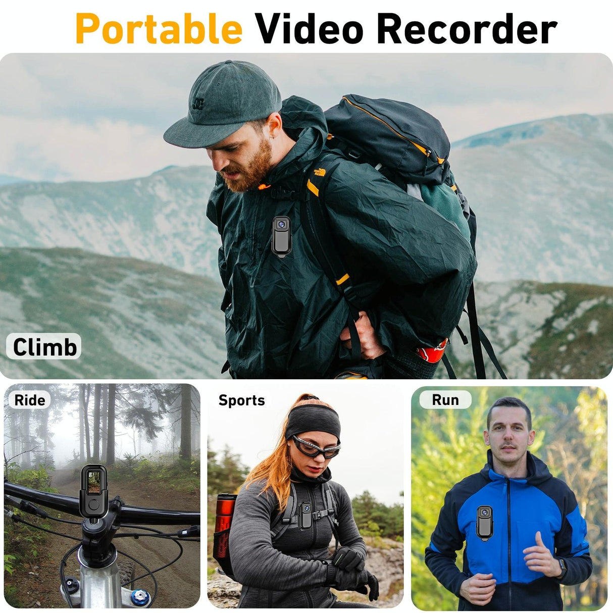 1080P Mini Action Cam For Sport Dv Video Recording 0.96 Inch Pocket Camera - Black