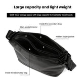 Lightweight Men Shoulder Bag For Commuting - Gray - 45-Degree Angle