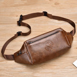 Large Capacity Waterproof Sports Waist Pack For Men - Brown - Side View