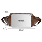 Large Capacity Waterproof Sports Waist Pack For Men - Brown