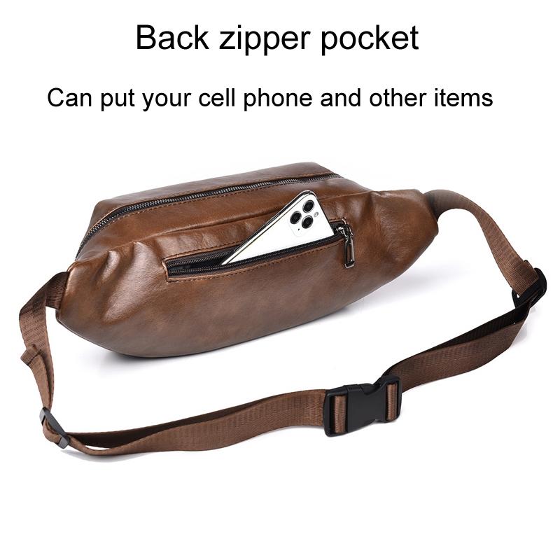 Large Capacity Waterproof Sports Waist Pack For Men - Brown