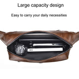 Large Capacity Waterproof Sports Waist Pack For Men - Brown - Rear View