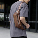 Large Capacity Waterproof Sports Waist Pack For Men - Brown