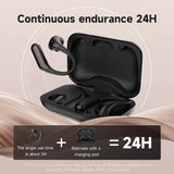 Wireless Half In-ear Sports Earphones - Black - Top-Down View