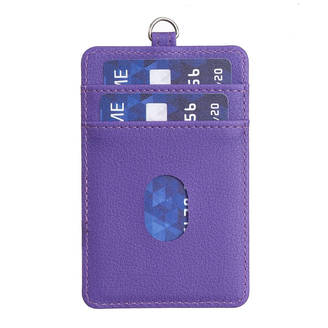 Vertical Id Card Bag & Lanyard - Pink