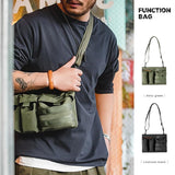 Carbon Black Single Shoulder Messenger Bag - Side View