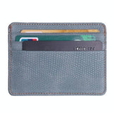 Lizard Pattern Pu Leather Card Holder Compact Bank Card Set - Sky Blue - Front View