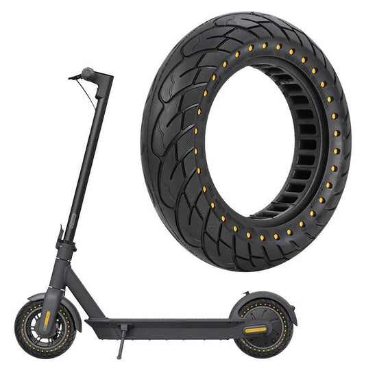 10x2.5 Inflatable Honeycomb Solid Run-flat Tire for Electric Scooter - Blue - 44Mm Slot Yellow