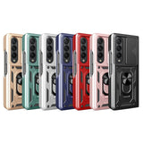 For Samsung Galaxy Z Fold4 5G Tpu Pc Case With Sliding Camera Cover - Rose Gold - Side View