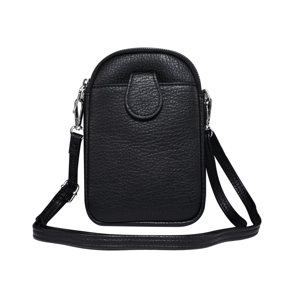 Litchi Texture Phone Crossbody Bag Leather Case For 5.5 Inch - 7.2 Inch Phones - Brown