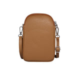 Litchi Texture Phone Crossbody Bag Leather Case For 5.5 Inch - 7.2 Inch Phones - Brown