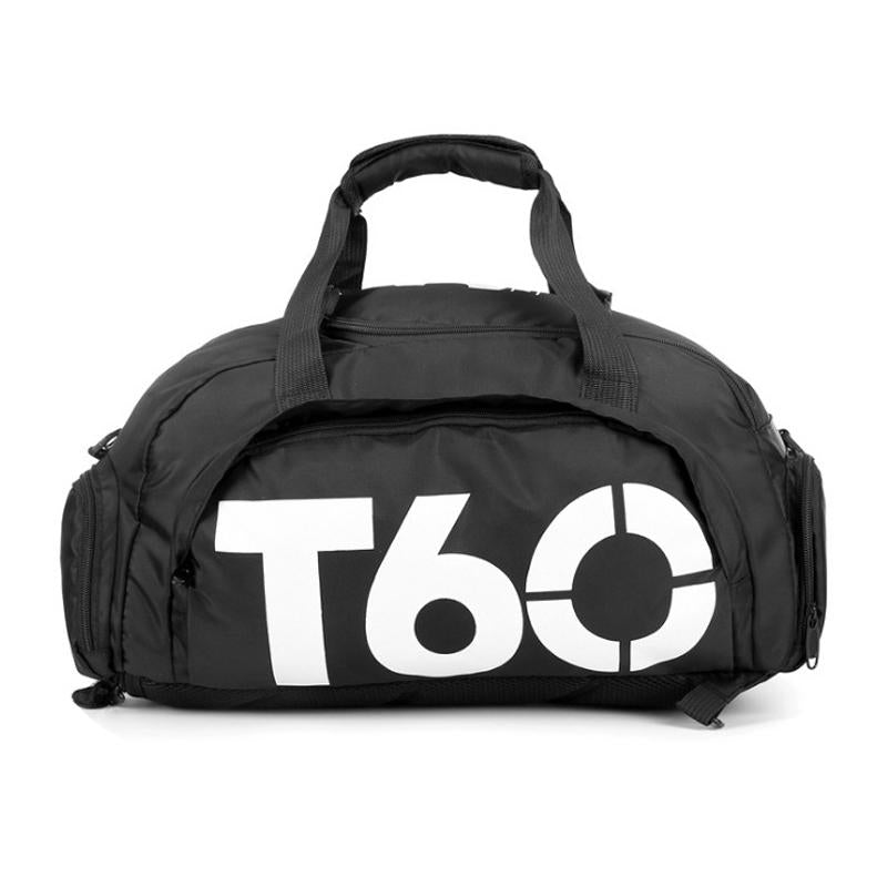 Waterproof Fitness Backpack For Swimming And Travel - Black Bottom Yellow Word