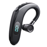 Wireless Bluetooth Earhook Earphones with Digital Display - Business Sports - White
