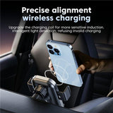 Touch-sensing Car Vent Wireless Charger Holder - X12 - Silver - Close-Up Angle