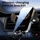 Touch-sensing Car Vent Wireless Charger Holder - X12 - Silver - Low Angle
