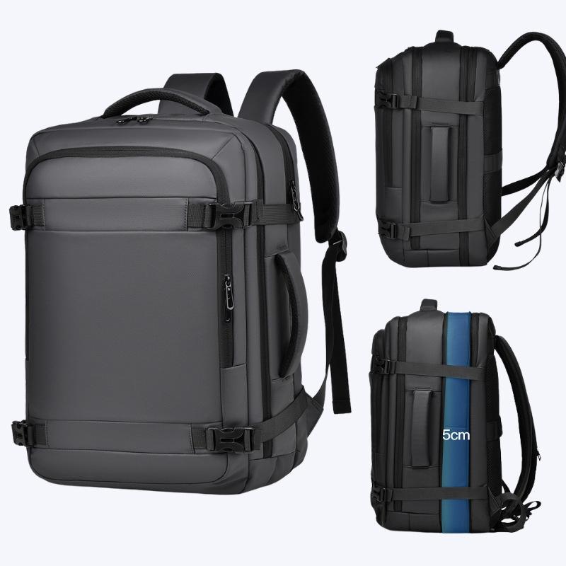 Expandable Double Shoulder Backpack For Business Or Casual Use - Gray