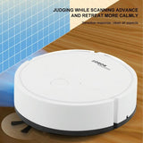 Intelligent 3-in-1 Mini Sweeping Robot Vacuum - White - Close-Up Angle