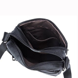 Men Cowhide Leather Crossbody Bag Vertical Shoulder Business Bag Coffee - Rear View