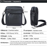 Men Cowhide Leather Crossbody Bag Vertical Shoulder Business Bag Coffee - Close-Up Angle