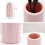 Creative Plastic Vase for Modern Decor - Simple Design - Pink - Top-Down View