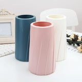 Creative Plastic Vase for Modern Decor - Simple Design - Pink - Rear View