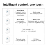 Black Yj77 Bluetooth 5.2 Ear-mounted Bone Conduction Headset for Left Ear - Left Ear White - Close-Up Angle