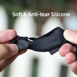 Silicone Case for Insta360 Go 3 with Neck Strap and Skin Wrap - Black - Low Angle