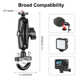 Motorcycle Handlebar Fixed Mount u Bolt Base Holder for Gopro and Other Action Cameras - Side View