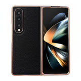 For Samsung Galaxy Z Fold4 5G Star Series Nano Electroplating Pu Case - Forest Green