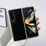 For Samsung Galaxy Z Fold4 5G Star Series Nano Electroplating Pu Case - Forest Green - Extra Image