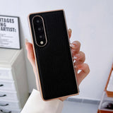 For Samsung Galaxy Z Fold4 5G Star Series Nano Electroplating Pu Case - Forest Green