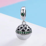 925 Sterling Silver Surprise Love Pendant For Diy Bracelets & Necklaces - Red - Side View