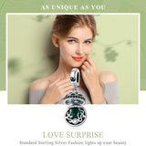 925 Sterling Silver Surprise Love Pendant For Diy Bracelets & Necklaces - Red - Top-Down View