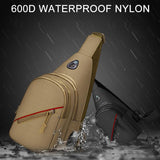 Men Oxford Cloth Crossbody Chest Bag Outdoor Leisure Single Shoulder Bag - Brown - Extra Image