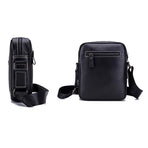 Men Leather Shoulder Bag Casual Mini Diagonal - Brown