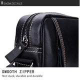 Men Leather Shoulder Bag Casual Mini Diagonal - Brown