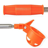 Foldable Golf Ball Picker with Stainless Steel Rod - 8 Sections - Orange - 45-Degree Angle
