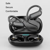 Wireless Noise-cancelling Bluetooth Earbuds with Led Display - Blue - Top-Down View
