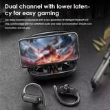 Wireless Noise-cancelling Bluetooth Earbuds with Led Display - Blue - Low Angle