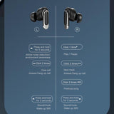 Wireless Anc Bluetooth Earphones with Touch Screen and Active Noise Reduction - Black
