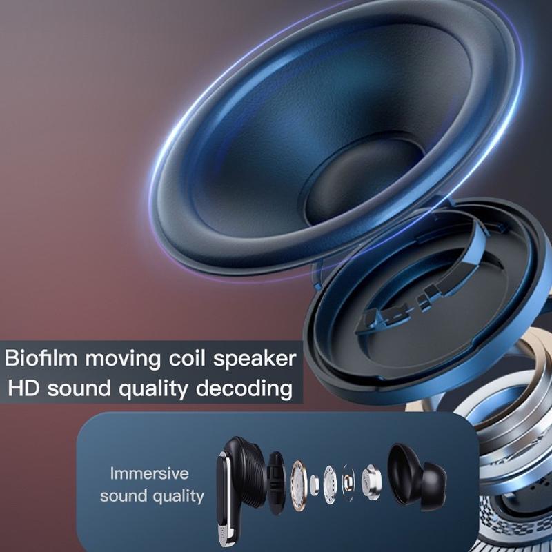 Wireless Anc Bluetooth Earphones with Touch Screen and Active Noise Reduction - Black